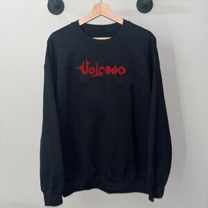 Black Red Volcano 2000s Rock Band Music Promo Crewneck Sweatshirt